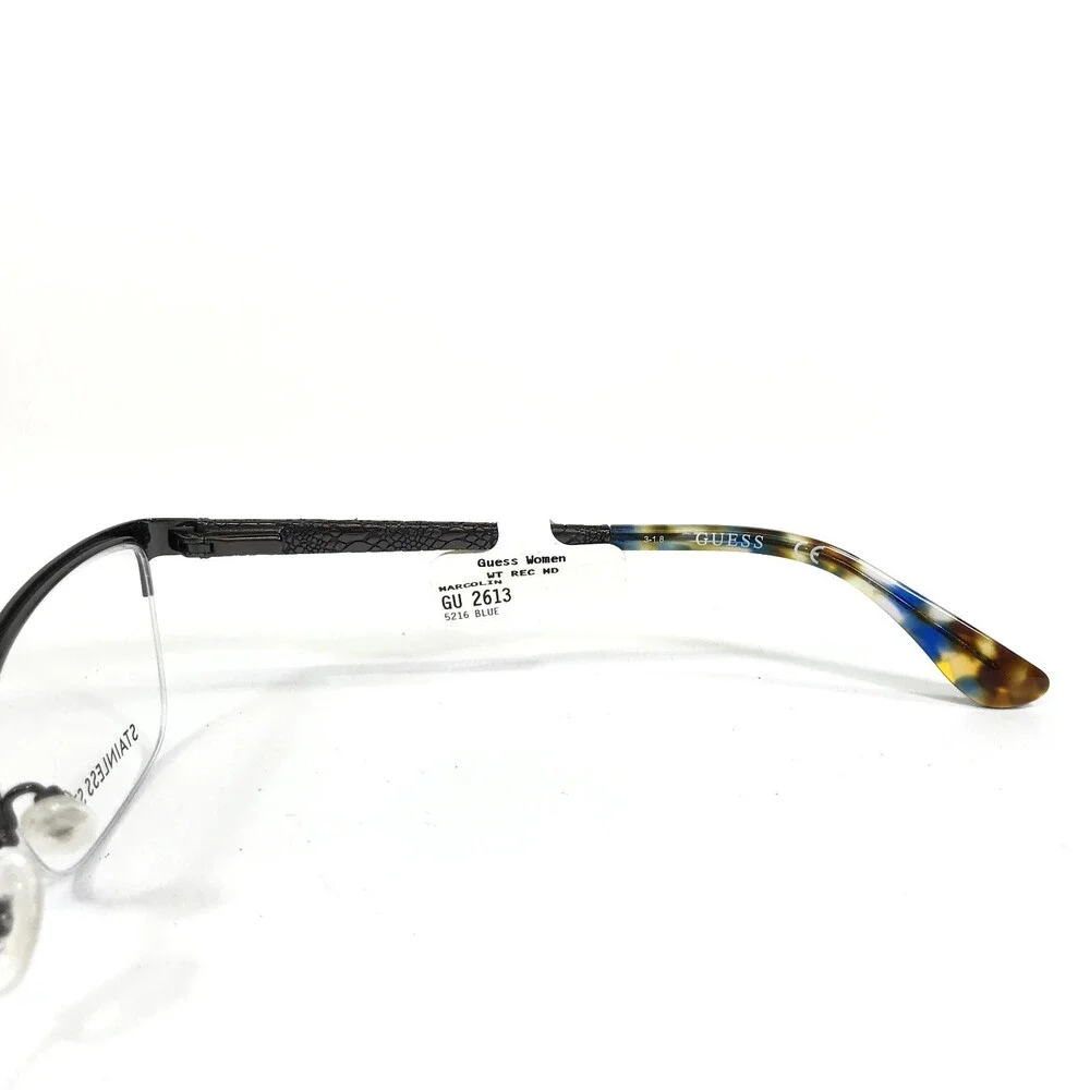 Guess Eyeglasses Frames GU2613 091 Purple Tortoise Cat Eye Half Rim 52-16-135